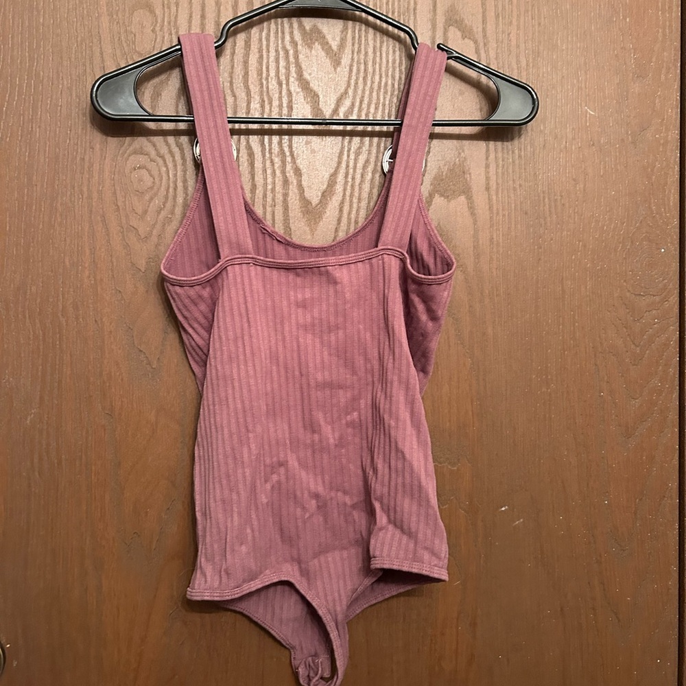Purple buckle strap bodysuit